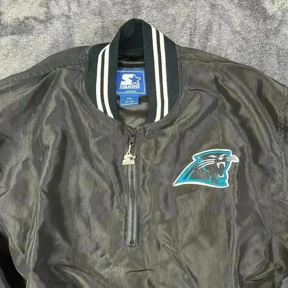 Vtg Starter Panthers Windbreaker Jacket 1/4 Zip Embroidered Made In USA Mens XXL - Picture 2 of 10
